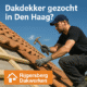poed dakdekker Den Haag voert noodreparatie uit na stormschade